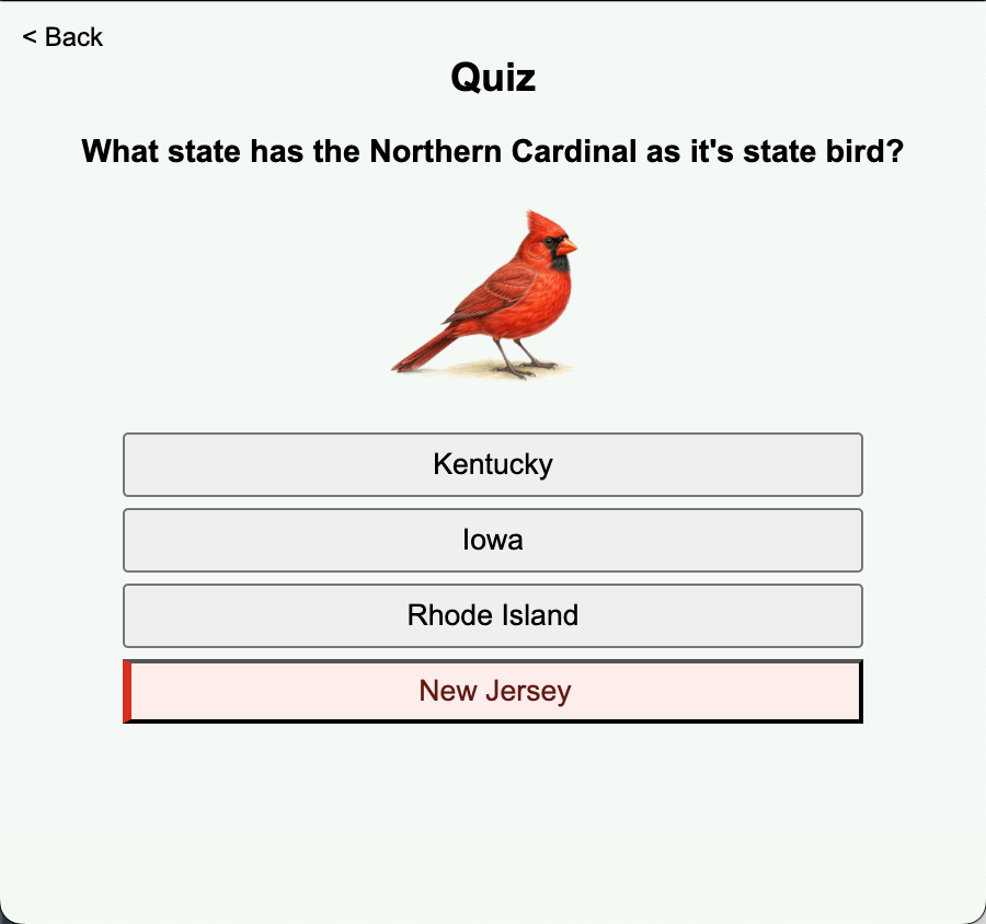 Quizler. Learn U.S. States Birds.